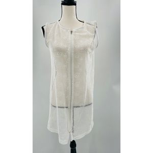 Jordan Taylor‎ Vintage White Netted  Swirl and Star Design Swim Cover-Up